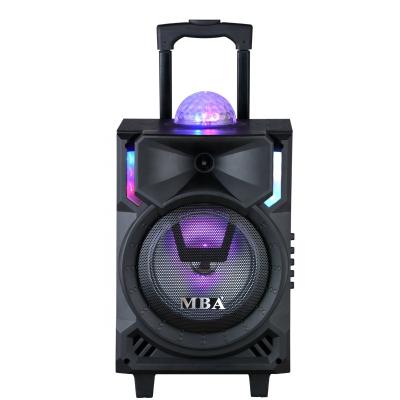 China LED Flashing Light 8 Inch Speaker Cheap Wooden Fashion Karaoke Active Speaker for sale