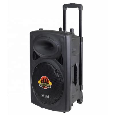 China LED Flashing Light 15 Inch Speaker Price Karaoke Cart Speaker With Disco Light for sale