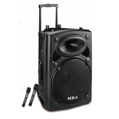 China PORTABLE MBA 18 Inch Big Power Stage Loudspeaker Square Dance Speaker Mobile Battery Trolley Speaker for sale