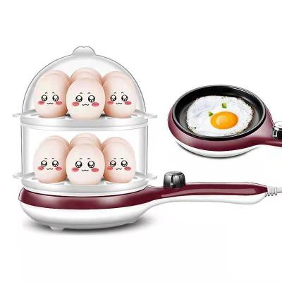 China Factory automatic power-up double steamer egg pan mini small waterproof multi-function egg cooker three-in-one breakfast machin for sale