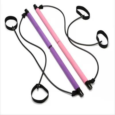 China Elastic Pull Rope Resistance Indoor and Outdoor Yoga Bar Fitness Bar Pilates Tension Rope Household Gathering Exercise Stretching Belt for sale