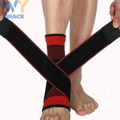 China Hot Sale Adjustable Foot Wrap Performance Support Compression Sports Fitness Strap Elastic Ankle Bandage Brace Guard for sale