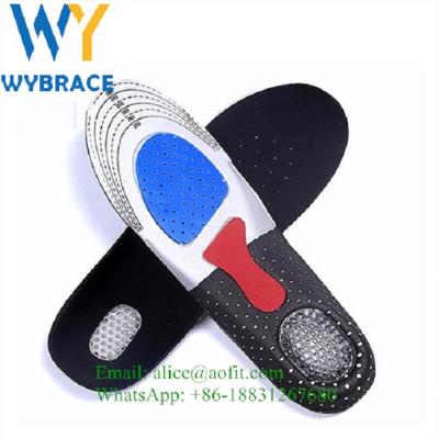 China Foot Protect Orthotic Support Orthotic Sport Gel Silicon Cushion Heel Shoe Insole Shoe Pad Insert for sale