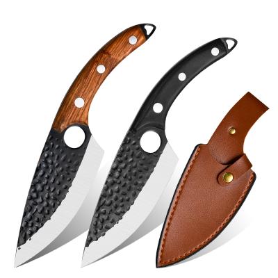 China Disposable Professional Serbian Boning Knives With Leather Sheathfor Butcher Knife High Carbon Steel Kitchen for sale