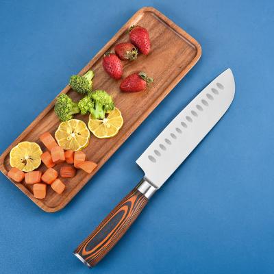 China 7 inch viable pakkawood stainless steel durable HOT sale RUITAI Japanese Santoku knife for kitchen hotel for sale