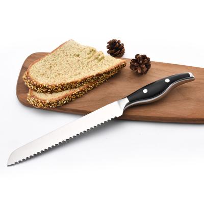 China OEM Viable Design RUITAI Yangjiang Plastic ABS Forged Handle Black Part Cake Bread Knife Serrated Cutting Knife for sale