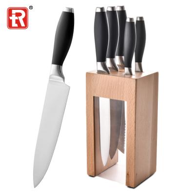 China Ruitai Sustainable Chef Knife Set 6 PCS Kitchen Tools Slicing Santoku Tool TPR+PP Handle Knife for sale