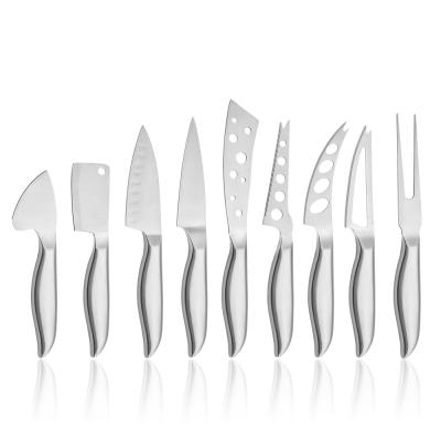 China Viable Ruitai Cheese Cutting Cheese Tool Kit Stainless Steel Handle Mini Cheese Knife Set White 9 Pieces for sale