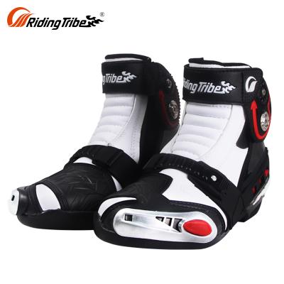 China Good Quality White Mens Sportbike Shoes Racing Short Riding Mens Bike Motorcycle Boots for sale