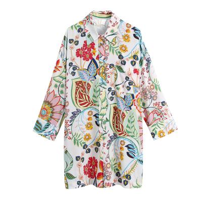 China Breathable Short Sleeve Floral Print Women's Overalls Shirt Overalls Women Playsuit Women Long Sleeve for sale