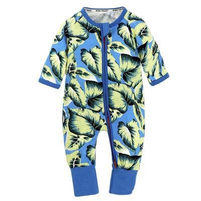 China Newborn baby onesie baby onesie zipper-up baby clothes boygirl romper custom bamboo zipper jumpsuit baby clothes for sale