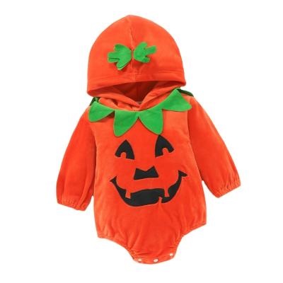 China Baby Long Sleeve Pet Cotton Halloween Pumpkin Onesie Baby Onesie Clothes Holiday Crawling Actions New for sale