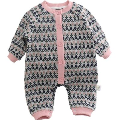 China Spring and autumn unisex baby onesie knitted newborn new/unisex go out clothes baby crawling clothes wholesale for sale