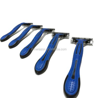 China High Quality Triple Blade Barber Razor Blade With Rubber Handle for sale