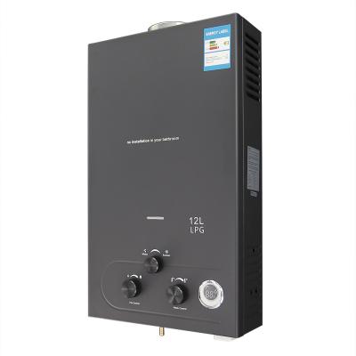 中国 シャワールーム ガスの水温器 12L 24KW 耐腐食 黒 販売のため