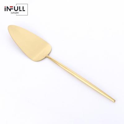 China Viable Gold Stainless Steel Cutlery Cake Shovel Tool for Cake Dessert Pie Pizza Server 10.9 in. length for sale