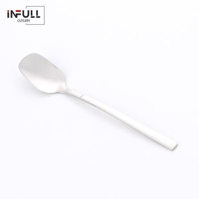 China Durable Matte Finished 304 Stainless Steel Spoon Cutlery 7 Inch Spoon Silver for sale