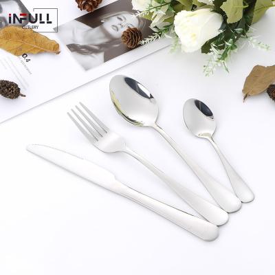 China INFULL Sustainable Cutlery Stainless Steel Flatware Set For Home Kit Dinner Table Utensils Knife Spoon Fork Mirror Polished Dishwasher Safe for sale