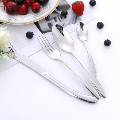 China INFULL Sustainable Cutlery Silverware Set Stainless Steel Eating Utensils Knife Fork Spoon Kit Dinnerware Dishwasher Safe Mirror Polished for sale