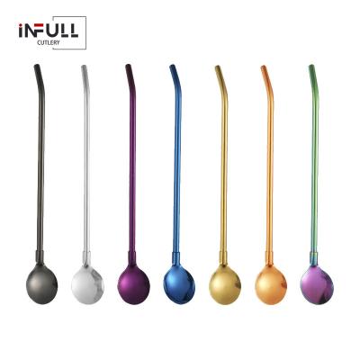 China Viable Reusable Colorful Straw Set High Quality Metal Straw With Cleaner Brush Bar Drinking Straw 18/10 Stainless Steel Party Accessory for sale