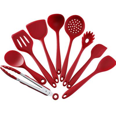 China Viable Kitchen Tools Red Nylon Nonstick Cookware Set Cookware Set Nonstick Spoon Turner Spatula Soup Ladle Nylon for sale