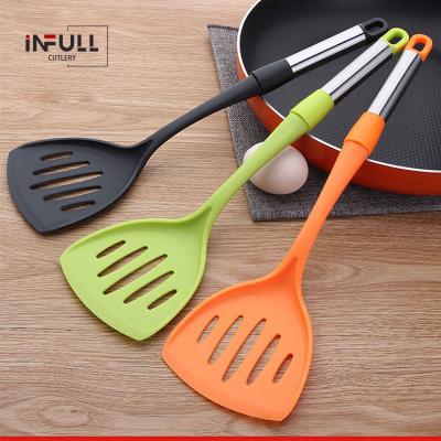 China Viable Nylon Kitchenware Kitchen Tools Non Stick Blackccc Turner Soup Ladle Spatula Shovel Baking Heat Resistant for sale