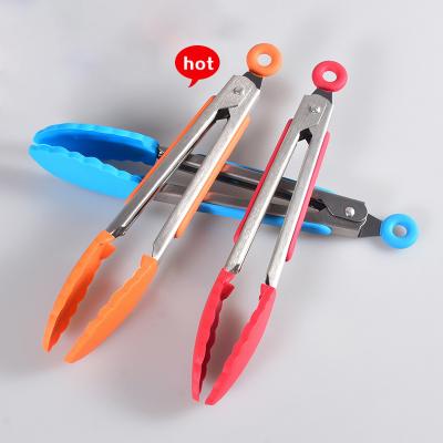 China Amazon Hot Selling Viable Silicone Cooking Tongs Ideal For BBQ Grilling Oven Baking Serving Factory Wholesale Kitchen Cooking Tongs 10/12 for sale