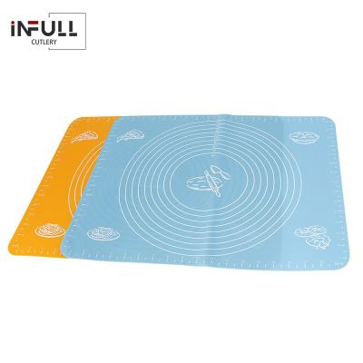 China Customized Viable Silicone Pastry Mat Measuring Mat Cooking Tools Non-Stick Kitchen Essential for Bread Dessert Pizza for sale