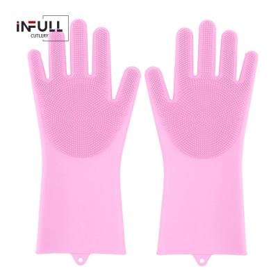 China 2pcs Viable Silicone Gloves Multifunctional Magic Silicone Dish Cleaning Wash Gloves For Kitchen Household Silicone Washing for sale