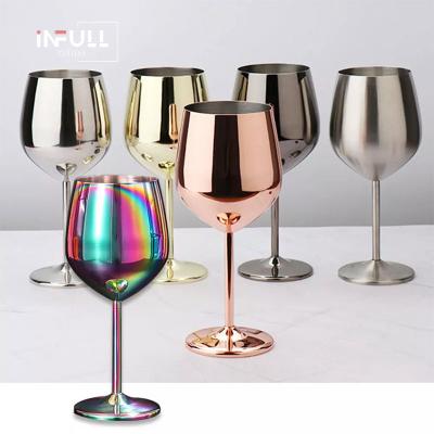 China Viable Wine Glasses 304 Stainless Steel Red Wine Goblets, Food Grade 500ml Juice Drink Goblet Shatterproof Party Barware Kitchen Tools for sale