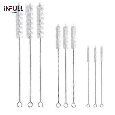 China Durable Stainless Steel Drinking Straw Cleaner Brush for Sippy Cup Bottle Tumbler and Extra Long Tube Pipe Cleaners for sale