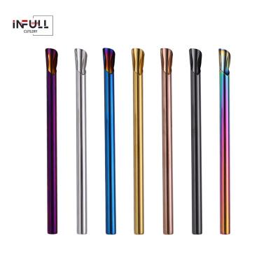 China Viable Reusable Colorful Straw Set High Quality Metal Straw With Cleaner Brush Bar Drinking Straw 18/10 Stainless Steel Party Accessory for sale