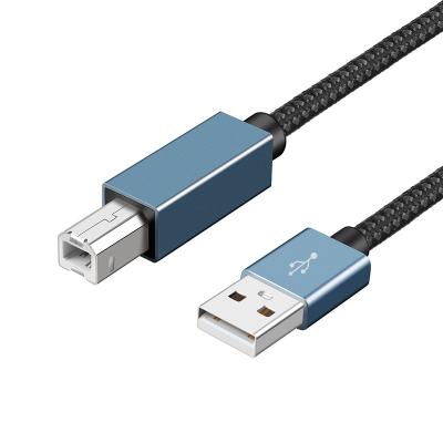 China Computer Aid Length USB2.0 Printer Cable 3m USB Blue Nylon Braided Type A To Type B Cable for sale