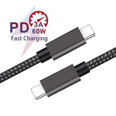 China Mobile Phone Wholesale 60W 3A USB Type C USB2.0 Male To Type C Male Sbtool Charging Cable for sale