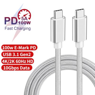 China Aluminum Alloy Housing USB-C OTG Cable 100W 20V 5A Quick QC Charge Charging Palladium Male Type-C Charger Data Cable Palladium Type-C Male Cable For Macbook nintendo for sale