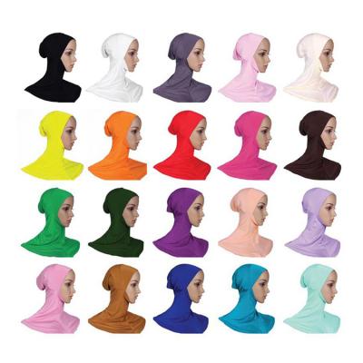 China Solid Color Modai Turban Hijab Head Wear Neck Cover Underscarf Cotton Soft Muslim Inner Women Simple Instant Full Cover Hijabs for sale