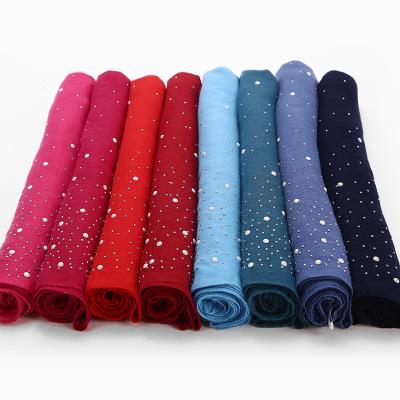 China Lady 2020 hot wholesale candy color Diamond Porcelain Scarf Fashion Hijab Cotton\newcomer comfortable\hot Hijab for sale