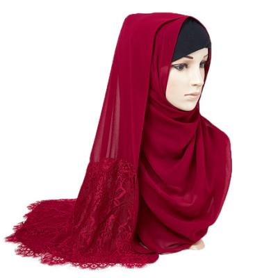 China Wholesale Soft Plain 16 Colors In Stock Solid Color Women High Quality Chiffon Hijab for sale