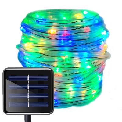 China Solar Garden Clearance Lights 100LED String Tube Lights 12 Meters 2 Colored Fashion Copper Wire PVC Garden Christmas Decoration Lights for sale