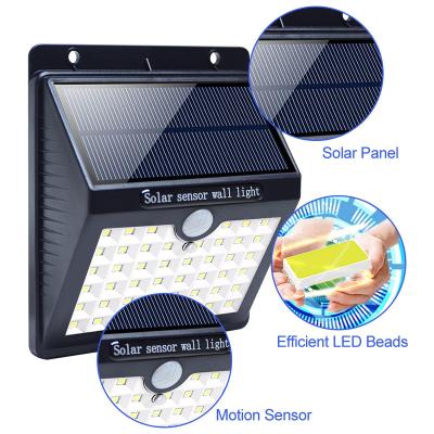 China Garden 46LED Motion Sensor Solar Wall Lamp Landscape LED Outdoor PIR Solar Wall Lamp for sale