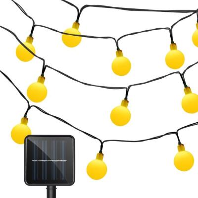 China Solar AC LED Curtain Light Warm White Outdoor Party Decoration LED String Curtain 20MM LED String Ball Bubble Ball Drop Light for sale