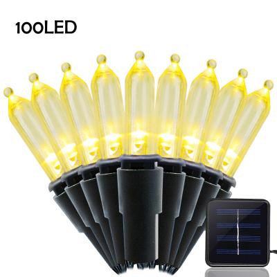 China 100LED Christmas Lights Solar Waterproof Spike Bulb Lights 100LED Solar Bulb Garden Plant Clearance Pull Star Diffuse Lights for sale