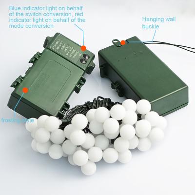 China Decorative Light String Battery Box Battery Box Small Ball LED String Light Christmas Garden White Green Waterproof Decorative Light String for sale