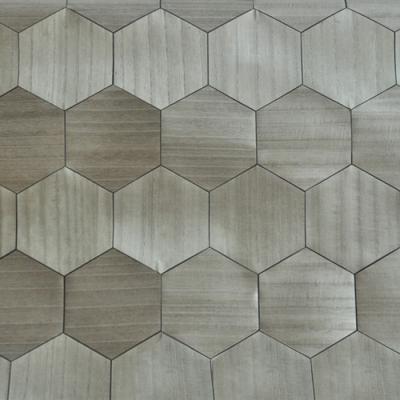 China 2019 New Color Wooden Hexagon Modern Design Unique Wallpaper Veener Modern Wallpaper for sale