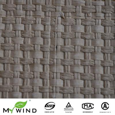 China CLASSIC gray natural grasscloth rattan wallcovering for hotel decoration for sale