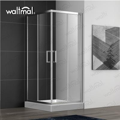 China Waltmal High Quality Custom Clear Portable Modern Hot Sale Bathroom Sliding Shower Frameless Glass Door for sale