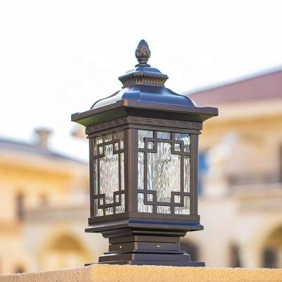 China Rustic Die-casting aluminum IP65 waterproof landscape LED decorative garden porch front door backyard villa column post pillar lamp for sale