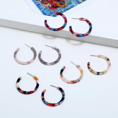 China Fashion RARA 5.5cm Hot Selling Cute INS Fashion Color Elegant Turtle Circle Earrings Acetate Earrings Sets for sale