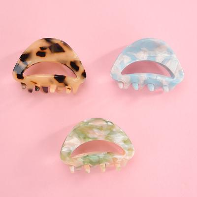 China Wholesale RARA 5.7CM Hair Accessories Trendy Women's Hair Clip Sweet Fashion Round Acetate Open Side Hair Clips for sale