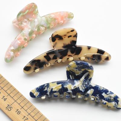 China RARA 9.5CM Central Statistical Institute Hair Accessories Trendy Women Hair Clip Soft Fashionable Wholesale Moon Shaped Acetate Hair Clips for sale